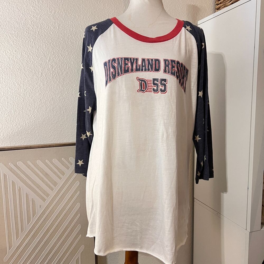 Disney Parks Womens Disneyland Resort Stars Red Blue Tshirt Plus‎ Size 3XL USA